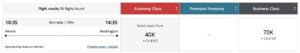 Example Award Booking For Austrian Airlines Via Air Canada Aeroplan